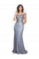 Outlet Off the Shoulder Sweetheart Neckline Formal Sequin Bridesmaid Dress / Prom Dress with Thigh High Slit
