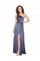 Outlet Draped Formal Silky Satin Bridesmaid Dress / Prom Dress with Tied Waist