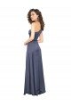 Outlet Draped Formal Silky Satin Bridesmaid Dress / Prom Dress with Tied Waist