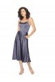 Outlet Midi Cocktail Length Silky Satin Bridesmaid Dress / Prom Dress with Open Tied Back & Pockets
