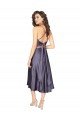 Outlet Midi Cocktail Length Silky Satin Bridesmaid Dress / Prom Dress with Open Tied Back & Pockets