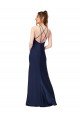 Outlet High Neck Satin Bridesmaid Dress / Prom Dress with Strappy Back