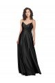 Outlet Full Length V-Neckline Formal Silky Satin Bridesmaid Dress / Prom Dress with Full Skirt