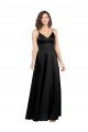 Outlet Formal Silky Satin Floor-Length Long Bridesmaid Dress / Prom Dress with V-Neckline