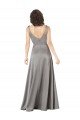 Outlet Plunging V-Neckline Long A-Line Formal Silky Satin Bridesmaid Dress / Prom Dress
