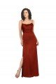 Outlet Floor-Length Formal Silky Satin Bridesmaid Dress / Prom Dress with Skirt Slit