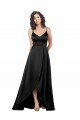 Outlet High Low V-Neckline Formal Silky Satin Tulip Bridesmaid Dress / Prom Dress with Wrap Skirt