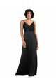 Outlet Full Length V-Neckline Formal Silky Satin Bridesmaid Dress / Prom Dress with Spaghetti Straps