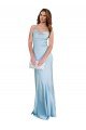 Outlet Open Back with Ties Cowl Neck Sheath Formal Silky Satin Long Bridessmaid Dress
