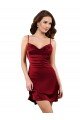 Outlet Midi Length Cowl Neck Formal Silky Satin Short Cocktail Bridesmaid Dress / Prom Dress