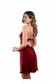 Outlet Midi Length Cowl Neck Formal Silky Satin Short Cocktail Bridesmaid Dress / Prom Dress