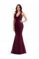 Outlet Plunge Neckline Cutout Low Back Formal Silky Satin Mermaid Bridesmaid Dress / Prom Dress