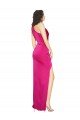 Outlet One Shoulder Long Full Length Formal Silky Satin Bridesmaid Dress / Prom Dress with Front Side Split
