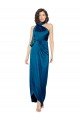 Outlet High Halter Neck Formal Silky Satin Bridesmaid Dress / Prom Dress with Sash Overlay and Side Split