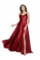 Outlet Cowl Neckline Long Formal Silky Satin Bridesmaid Dress / Prom Dress with Spaghetti Straps