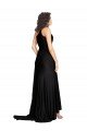Outlet Floor Length One Shoulder Formal Silky Satin Bridesmaid Dress / Prom Dress with Side Slit