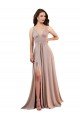 Outlet Long A-Line Plunge V-Neckline Formal Spandex Bridesmaid Dress / Prom Dress with Slit