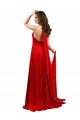 Outlet High Slit A-Line Halter Long Formal Spandex Bridesmaid Dress / Prom Dress Open Back
