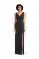 Outlet Draped Wrap Formal Maxi Spandex Bridesmaid Dress / Prom Dress with Front Slit