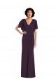 Outlet Faux Wrap Split Sleeves Formal Maxi Spandex Bridesmaid Dress / Prom Dress with Cascade Skirt