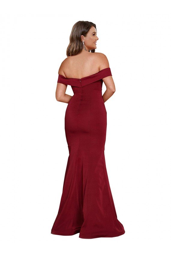 Outlet Off Shoulder Sleeves Sweetheart Neckline Long Formal Spandex Bridesmaid Dress / Prom Dress