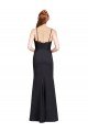 Outlet Long Chiffon Bridesmaid Dress / Prom Dress with Lace Bodice and Curved V-Neckline