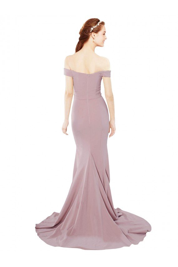 Outlet Off the Shoulder Mermaid Long Sweep Train Bridesmaid Dress / Prom Dress