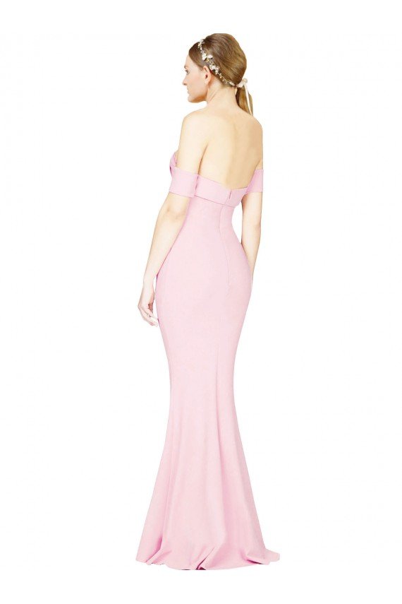 Outlet Full Length Off the Shoulder Bridesmaid Dress / Prom Dress with Twist Front