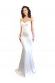 Outlet Sweetheart Strapless High Neck Long Formal Crepe Bridesmaid Dress / Prom Dress