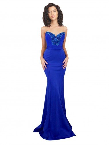 Outlet Sweetheart Flower Neckline High Neck Formal Crepe Bridesmaid Dress / Prom Dress