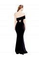 Outlet Asymmetrical Draped Off the Shoulder Banded Formal Crepe Bridesmaid Dress / Prom Dress