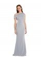 Outlet Off the Shoulder Asymmetrical Mermaid Formal Crepe Bridesmaid Dress / Prom Dress