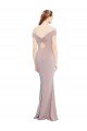 Outlet Knotted Off the Shoulder Formal Crepe Bridesmaid Dress / Prom Dress with Cut-Out Back
