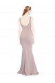 Outlet Sleeveless Scoop Neck Fully Lined Formal Crepe Bridesmaid Dress / Prom Dress