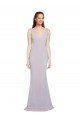 Outlet Cut-Out Back V-Neckline Mermaid Formal Crepe Bridesmaid Dress / Prom Dress Keyhole Back
