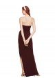 Outlet Twisted Strapless Keyhole Long Formal Crepe Bridesmaid Dress / Prom Dress with Slit