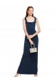 Outlet Scoop Neck with Ruffles Long Formal Crepe Bridesmaid Dress / Prom Dress with Back Slit