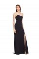 Outlet Strapless Bodycon Long Formal Crepe Bridesmaid Dress / Prom Dress with High Slit