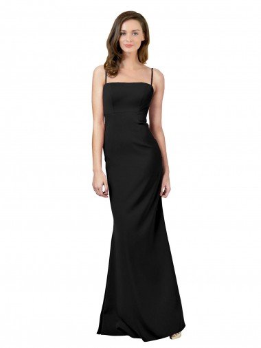 Outlet Fit and Flare Slim Formal Crepe Bridesmaid Dress / Prom Dress with Cutout Back