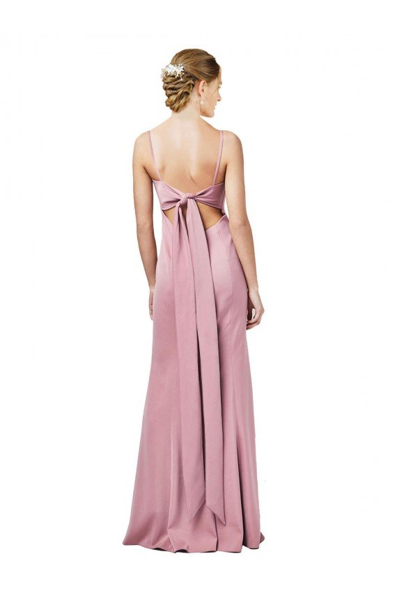 Outlet Fit and Flare Slim Formal Crepe Bridesmaid Dress / Prom Dress with Cutout Back
