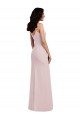 Outlet Spaghetti Strap V Back Formal Crepe Bridesmaid Dress / Prom Dress with Front Slit