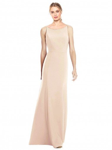 Outlet V-Spaghetti Strap Open Back Bateau Neck Trumpet Bridesmaid Dress / Prom Dress