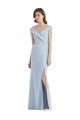 Outlet Romantic Off the Shoulder Long Maxi Bridesmaid Dress with Side Slit