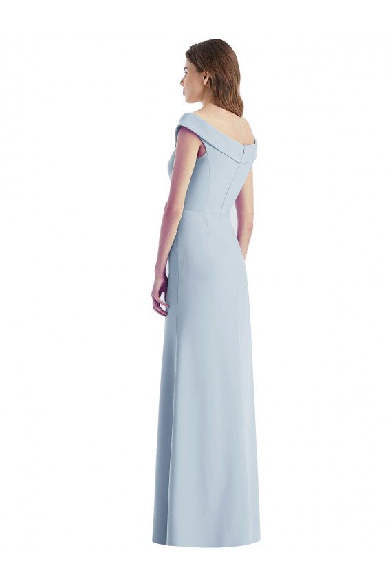 Outlet Romantic Off the Shoulder Long Maxi Bridesmaid Dress with Side Slit