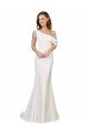 Outlet One Shoulder Formal Crepe Bridesmaid Dress / Prom Dress with Draped Off the Shoulder Strap