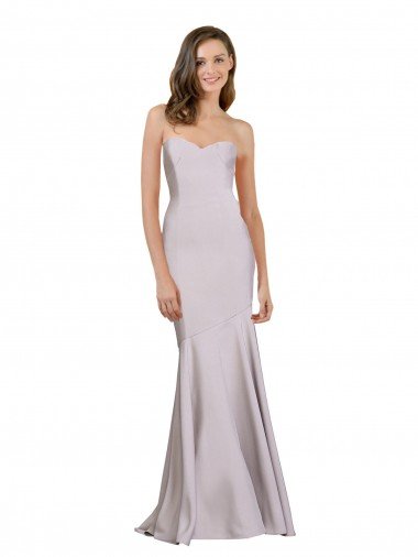 Outlet Crepe Mermaid Bridesmaid Dress / Prom Dress with Low Back