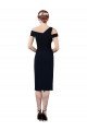 Outlet Draped Cross Shoulder Stretch Formal Crepe Cocktail Dress / Homecoming Dress