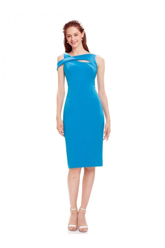Outlet Sleeveless Formal Crepe Cocktail Dress / Homecoming Dress with Keyhole Off The Shoulder Detailing
