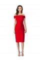 Outlet Off the Shoulder Square Neck Cocktail Length Bridesmaid Dress / Prom Homecoming Dress
