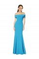Outlet Off the Shoulder Formal Crepe Bridesmaid Dress / Prom Dress with Fitted Silhouette